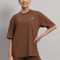GRIFFEL Pure Cotton Oversized Fit T-Shirt With Shorts Co-Ords-image-14
