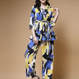 plusS Blue Printed Shirt With Trousers-picture-57
