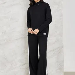 Styli Cotton High-Neck T-Shirt With Trouser Co-Ords-18