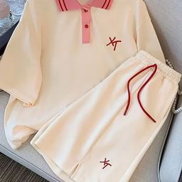 LULU & SKY Shirt Collar T-Shirts & Shorts Co-Ords-image-54
