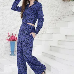 Sera Floral Printed Shirt With Trousers Co-Ords-image-27
