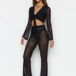 Trendyol V-Neck Top With Trousers Co-Ords-image-50