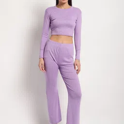 Miaz Lifestyle Full Sleeves Pure Cotton T-shirt With Track Pants Co-Ords-image-82