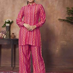 Chandbaali Chevron Printed Tunic with Palazzos-38