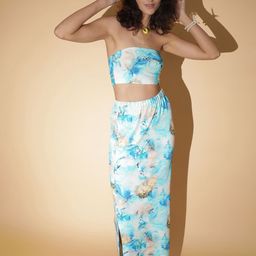 Stylecast X Kotty Printed Strapless Top With Straight Maxi Skirt-picture-18