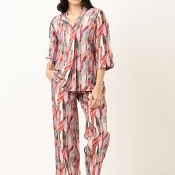 Bannos Swagger Abstract Printed Shirt Collar Shirt & Trouser-image-4