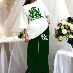 My Swag PrintedT-Shirt With Trousers Co-Ords-picture-43