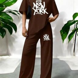 My Swag Printed T-Shirt With Trousers Co-Ords-image-62