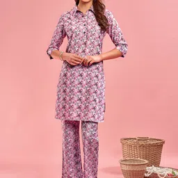 Anouk Floral Printed Spread Collar Tunic With Trousers-picture-27
