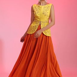 KUDI PATAKA Floral Embroidered Sleeveless Top & Palazzo Co-Ords-image-76