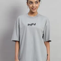 GRIFFEL Graphic Printed Pure Cotton Round Neck T-Shirt & Flared Shorts Co-Ords-picture-36