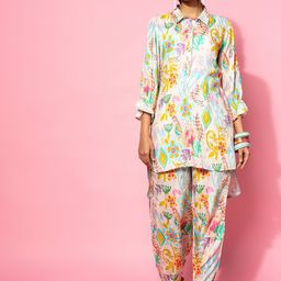 Libas Floral Printed Shirt Collar Tunic & Printed palazzo-picture-26