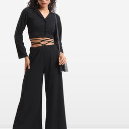 KETCH Long Sleeves Shirt Style Top With Palazzo-picture-30