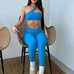 LULU & SKY One Shoulder Crop Top With Jeggings Co-Ords-image-64
