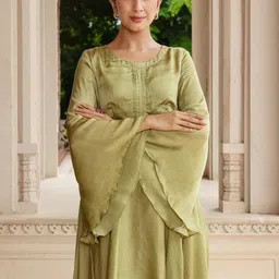 Ambraee Women Flared Sleeves Tunic & Trouser Co-Ords Set-picture-38