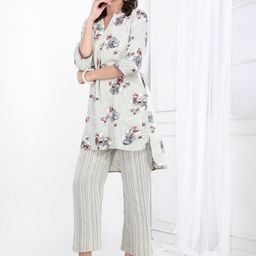 Bani Women Floral Printed Mandarin Collar Tunic With Trouser-picture-16