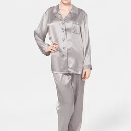 Bella Babe by SK Lapel Collar Satin Night suit-picture-32
