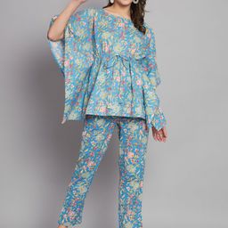 KALINI Floral Printed Pure Cotton Kaftan & Trouser-picture-20