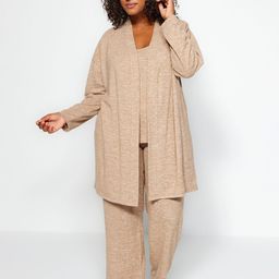Trendyol Round Neck Night suit With Shrug-image-12