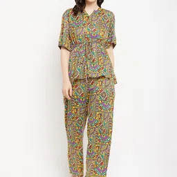 Color Cocktail Ethnic Motifs Printed Top & Trousers-picture-15