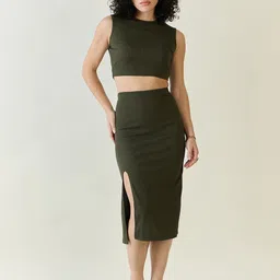 aayu Sleeveless Crop Top With Skirt Co-Ords-image-76