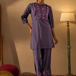 Anouk Women Floral Embroidered Tunic with Trousers-image-27