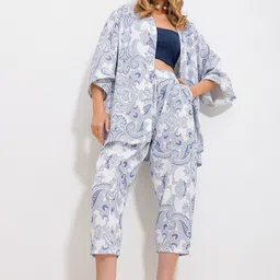Trend Alacati stili Printed Shirt With Capris Co-Ords-10