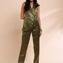 RIRASA Shirt Collar Top With Trousers Co-Ords-picture-50