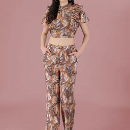 Masakali.Co Women Printed & Ruffle Detailing Top & Trousers Co-Ords-image-90