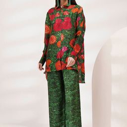 Breathe by Aakanksha Singh Floral Printed Spraed Collar Cuffed Sleeves Shirt With Palazzos-picture-21