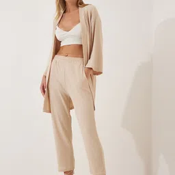 Happiness istanbul Front Open Shrug With Trouser-31