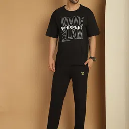 VIMAL JONNEY Printed Round Neck Oversized Half Sleeves Tracksuit-picture-34