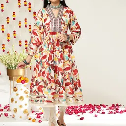 Varanga Printed Pure Cotton A-Line Kurta With Dhoti Pants Set-picture-39