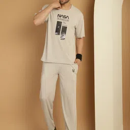 VIMAL JONNEY Printed Cotton Round Neck Oversized Tracksuit-image-25