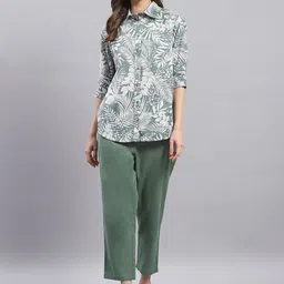Monte Carlo Printed Pure Cotton Shirt With Trousers-image-5
