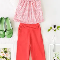 BAESD Cotton Striped Top with Trousers-image-0