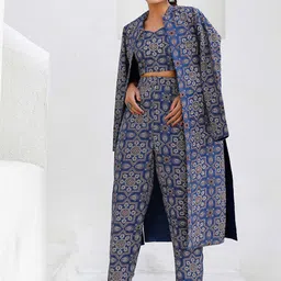 Lirose Printed Crop Top With Trousers-image-12
