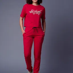 GO DEVIL Printed Pure Cotton T-Shirt With Joggers Co-Ords-image-36