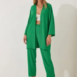 Happiness istanbul Front Open Shrug With Trouser-28