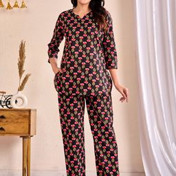 MISS REKHA Pure Cotton Printed Top With Trousers Co-Ords-image-21