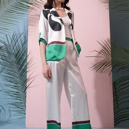 Tokyo Talkies Printed Blazer & Top With Trouser Co-Ords-picture-14