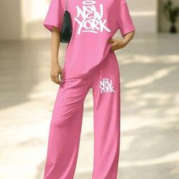 My Swag Printed T-Shirt With Trousers Co-Ords-image-63