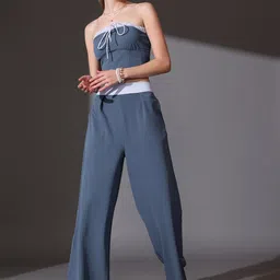 STREET 9 Shoulder Straps Crop Top With Trousers Co-Ords-image-89