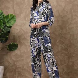 plusS Blue Printed Shirt With Trousers-picture-55