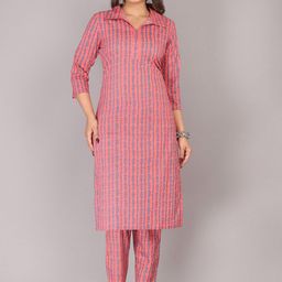KANNAHI Printed Pure Cotton Top With Trousers-image-71