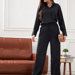 SASSAFRAS alt-laze Satin Full Sleeve Shirt With Trousers Co-Ords Set-image-32