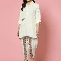 Clora Creation Lace Embellished Tunic With Dhoti Pant-picture-54