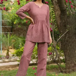 Rangeelo Self Design Pure Cotton Top With Palazzo-image-11