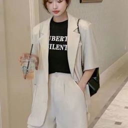 LULU & SKY Lapel Collar Blazer With Shorts-image-54