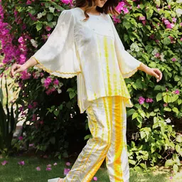 Lirose Dyed With Embroidered Detail Top & Trouser Co Ords-image-1